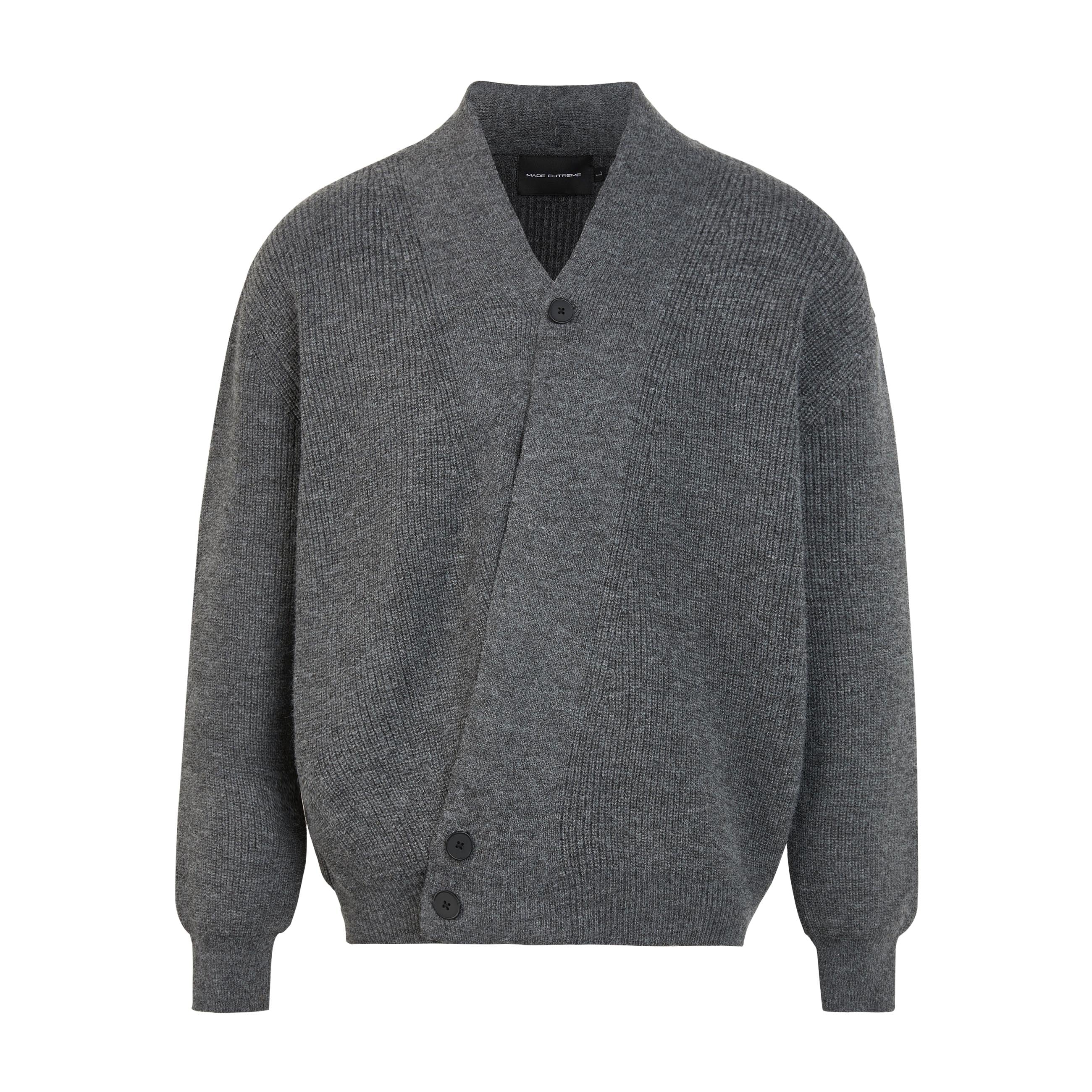 Grey Formal Knitted Kimono