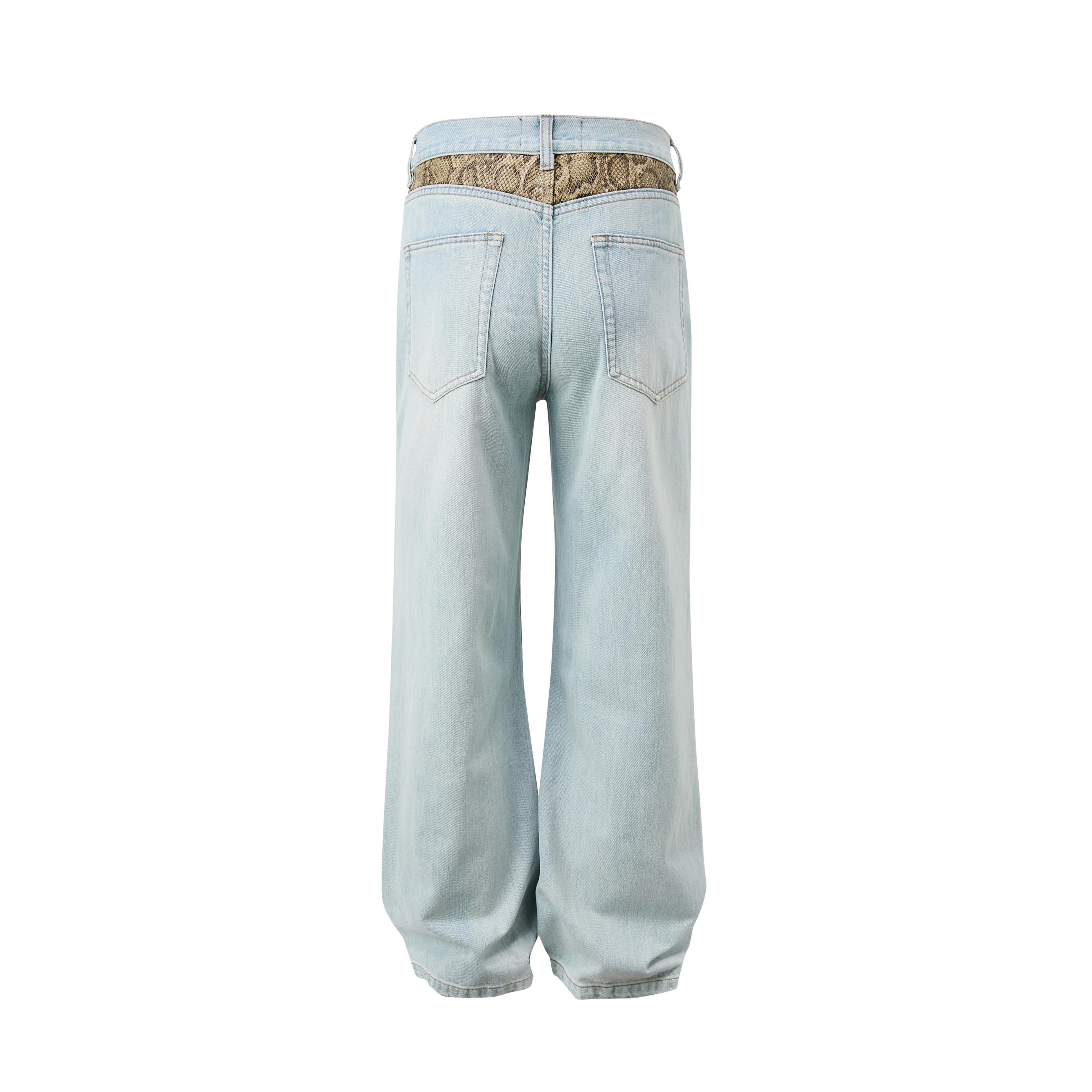 Faux snake jeans